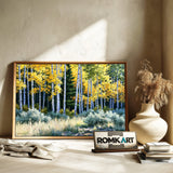Autumn Aspen Grove Forest Landscape Oil Painting - image 6
