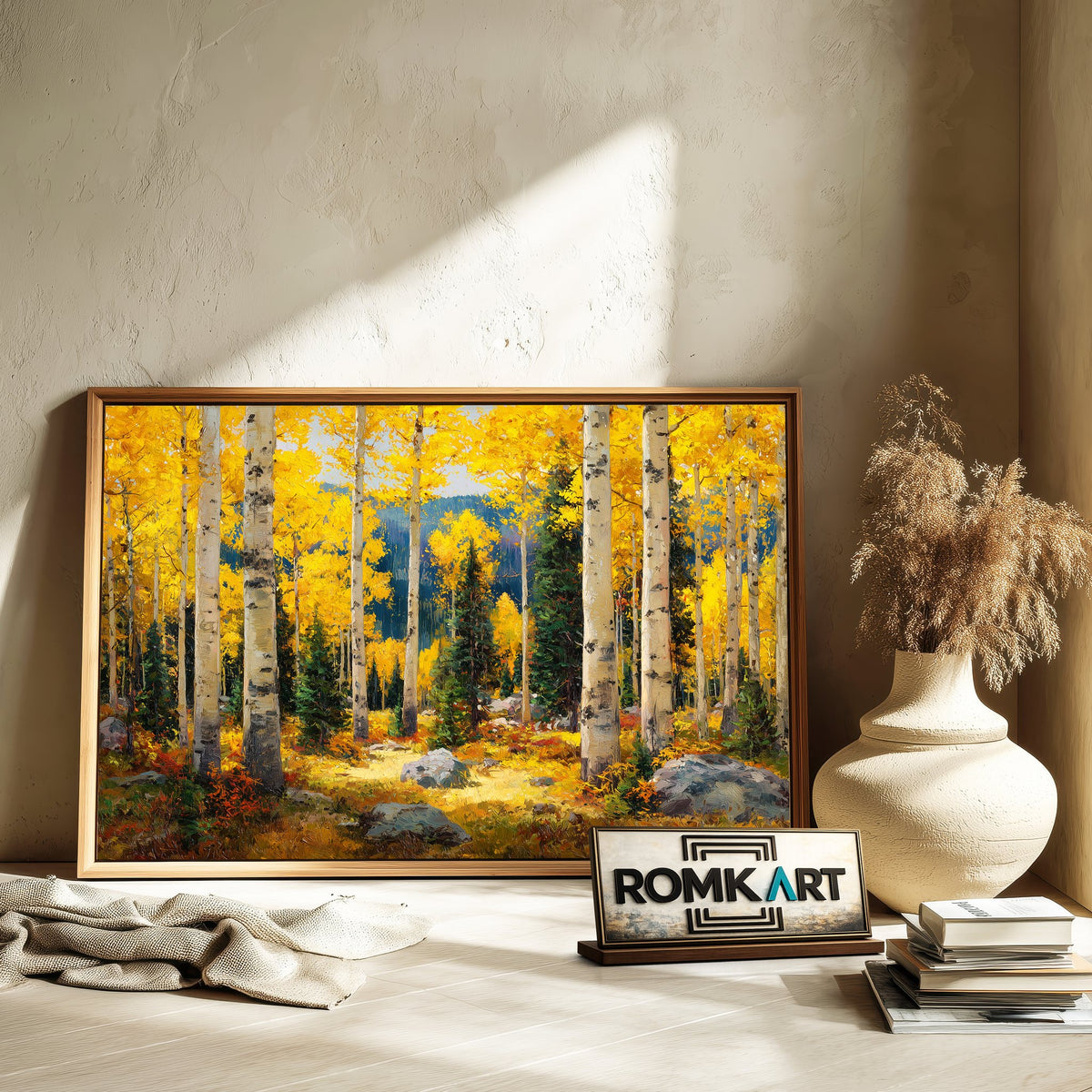 Autumn Aspen Forest Landscape Oil Painting - image 6