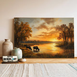 Autumn Landscape at Sunset Oil Painting - image 3