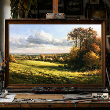 Autumn Landscape - Hand-Painted Oil Painting - View 1