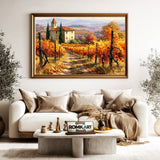 Autumn Tuscan Vineyard Countryside Oil Painting - image 5