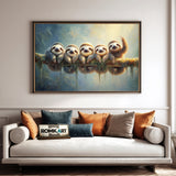 Baby Sloths Hanging Wildlife Oil Painting - image 4