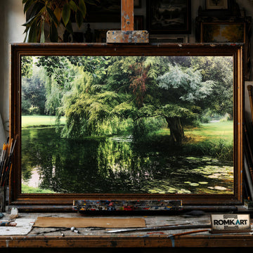 Backwater at Wargrave - Hand-Painted Oil Painting - View 1