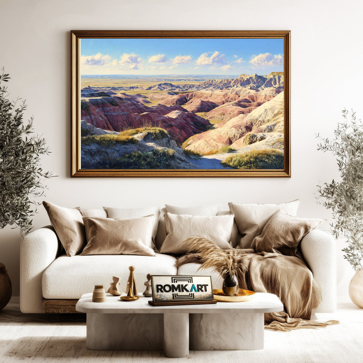 Badlands Canyon Landscape Oil Painting - image 5