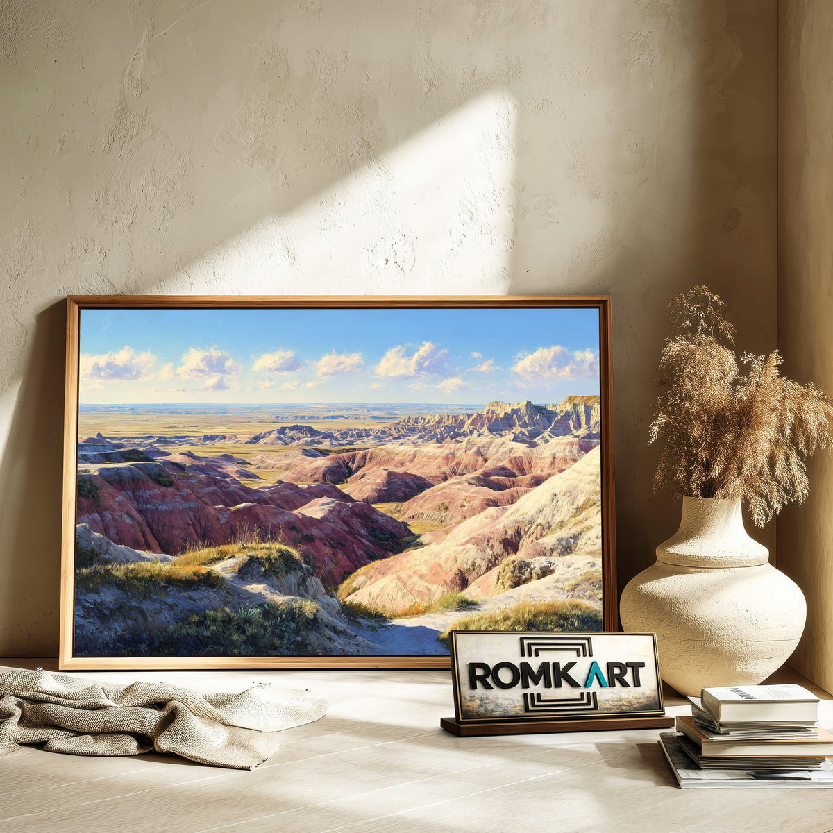 Badlands Canyon Landscape Oil Painting - image 6