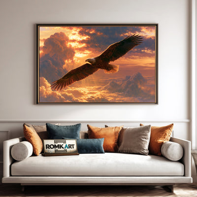 Bald Eagle In Mid Flight Oil Painting - image 4