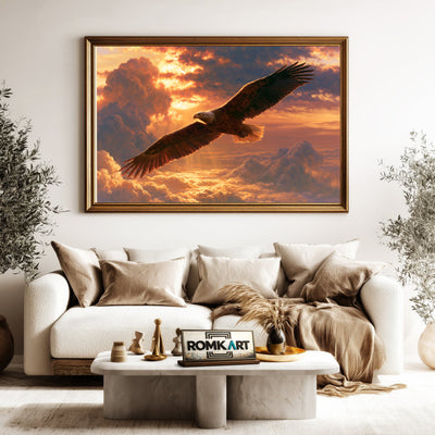 Bald Eagle In Mid Flight Oil Painting - image 5