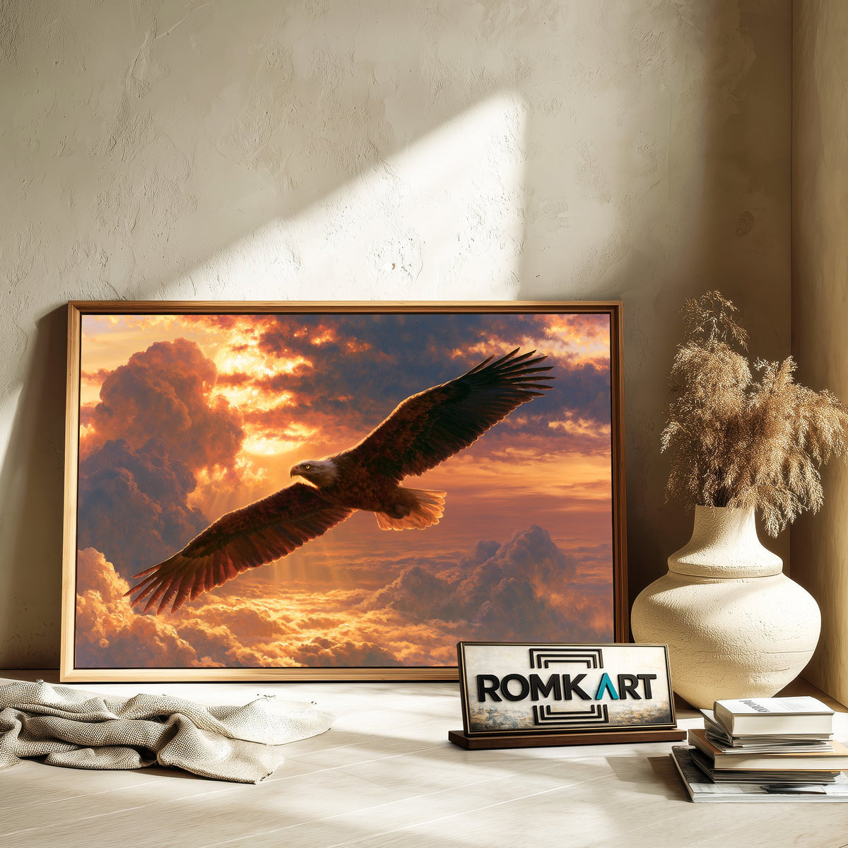 Bald Eagle In Mid Flight Oil Painting - image 6