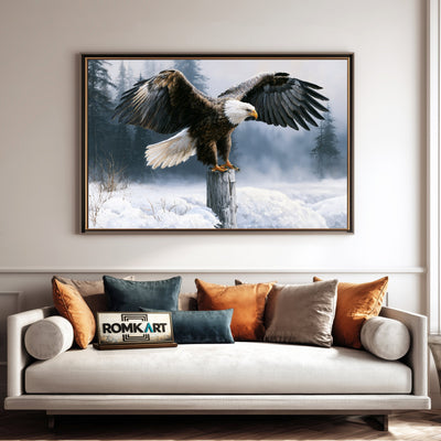 Bald Eagle Winter Wilderness Oil Painting - image 4