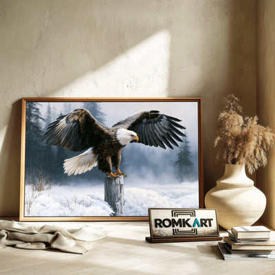 Bald Eagle Winter Wilderness Oil Painting - image 6
