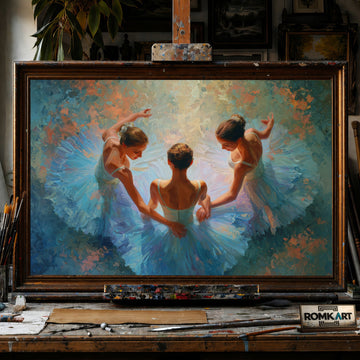 Ballerinas - Hand-Painted Oil Painting - View 1