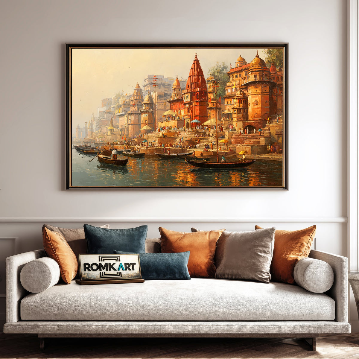 Banaras Ghats Indian Art Oil Painting - image 4