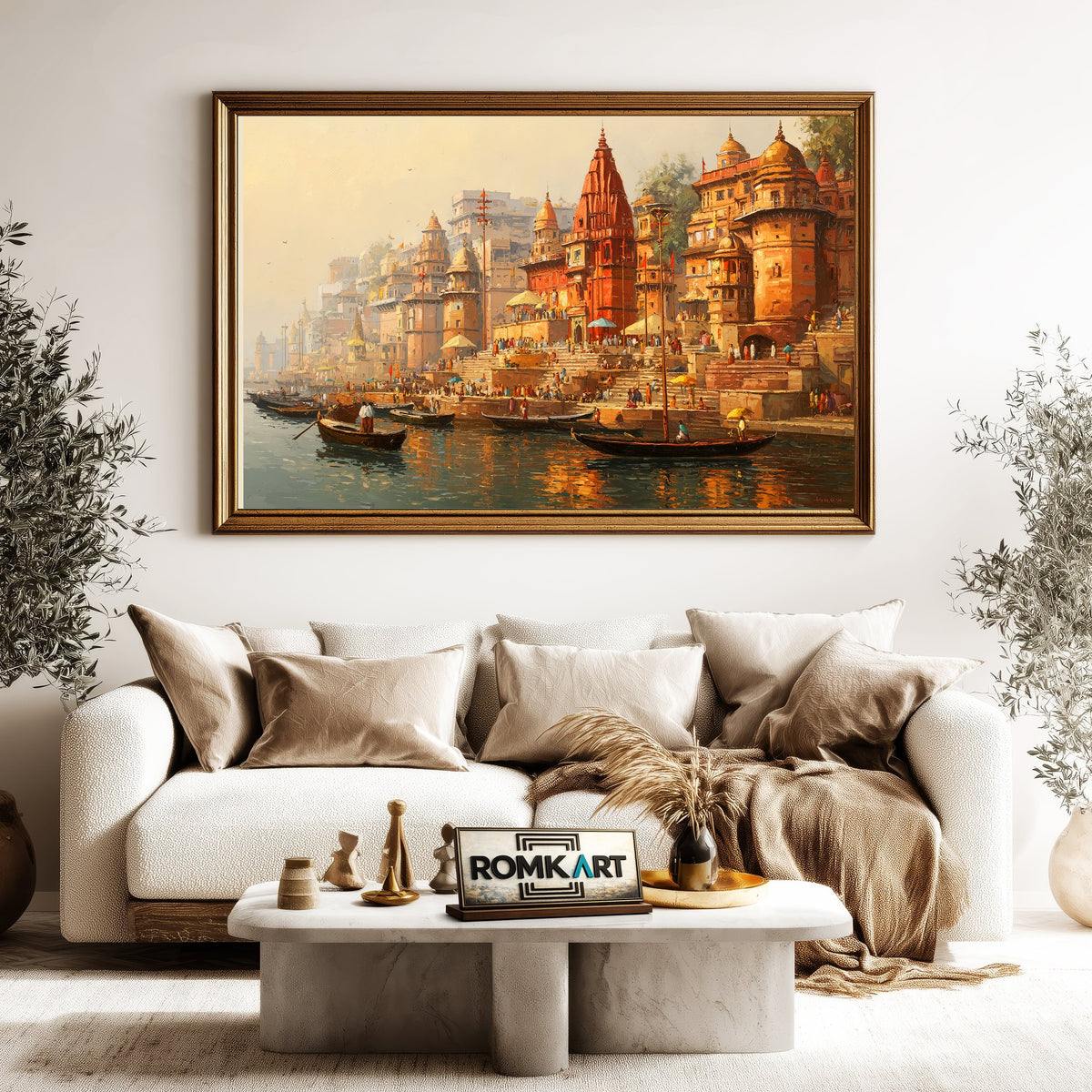 Banaras Ghats Indian Art Oil Painting - image 5
