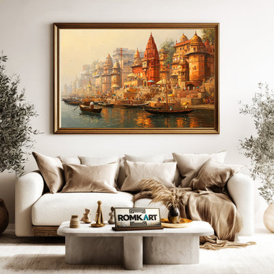Banaras Ghats Indian Art Oil Painting - image 5
