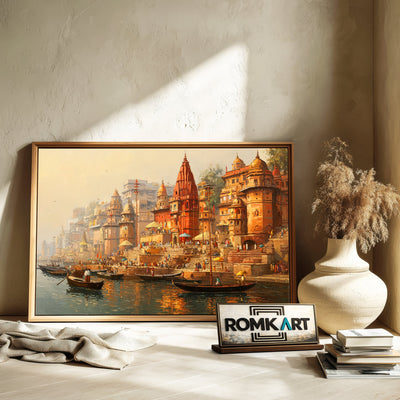 Banaras Ghats Indian Art Oil Painting - image 6