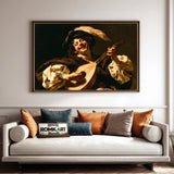 Baroque Young Male Lute Musician Oil Painting - image 4