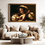 Baroque Young Male Lute Musician Oil Painting - image 5