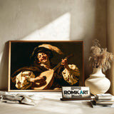 Baroque Young Male Lute Musician Oil Painting - image 6