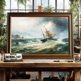 Barque Distress Off A Rocky Coast Oil Painting - image 2