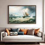 Barque Distress Off A Rocky Coast Oil Painting - image 4
