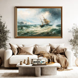 Barque Distress Off A Rocky Coast Oil Painting - image 5