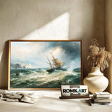 Barque Distress Off A Rocky Coast Oil Painting - image 6