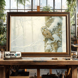 Barred Owl in Quiet Snow Forest Bird Oil Painting - image 2