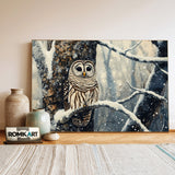 Barred Owl in Snow Forest Bird Oil Painting - image 3