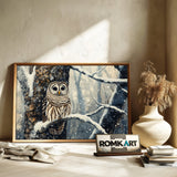 Barred Owl in Snow Forest Bird Oil Painting - image 6