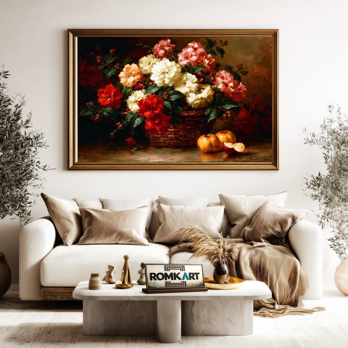 Basket Floral Still Life Oil Painting - image 5