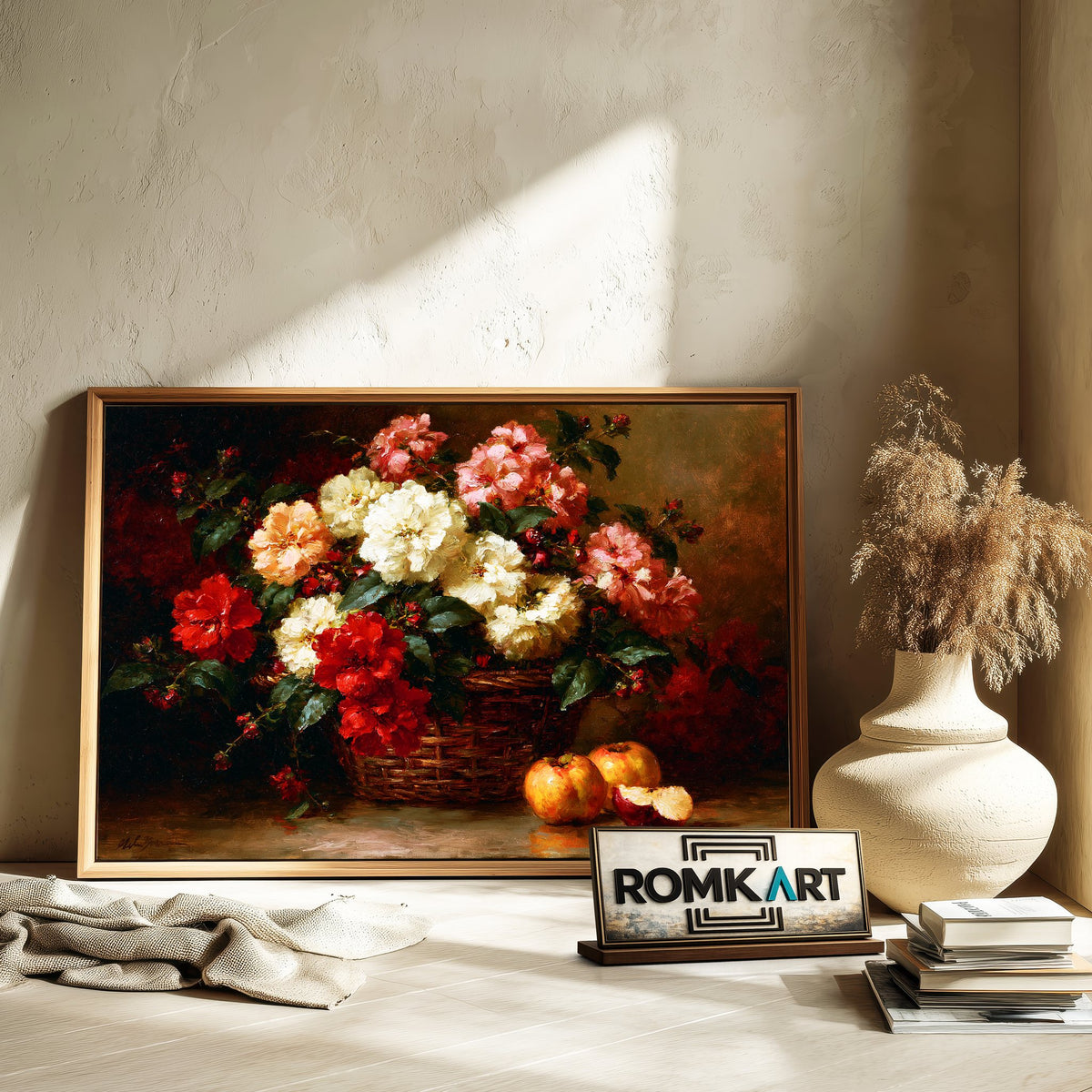 Basket Floral Still Life Oil Painting - image 6