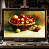 Basket of Apples Still Life - Hand-Painted Oil Painting - View 1