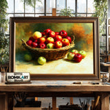 Basket Of Apples Still Life Oil Painting - image 2