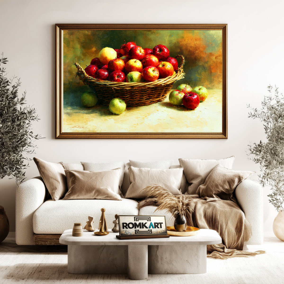 Basket Of Apples Still Life Oil Painting - image 5