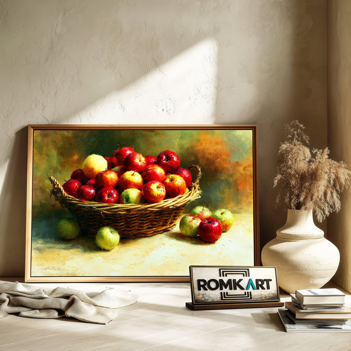 Basket Of Apples Still Life Oil Painting - image 6