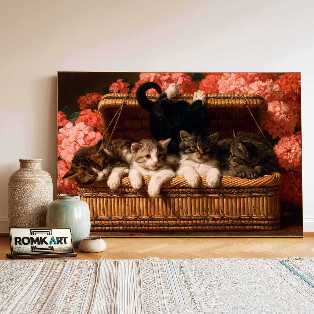 Basket Of Cats Oil Painting - image 3