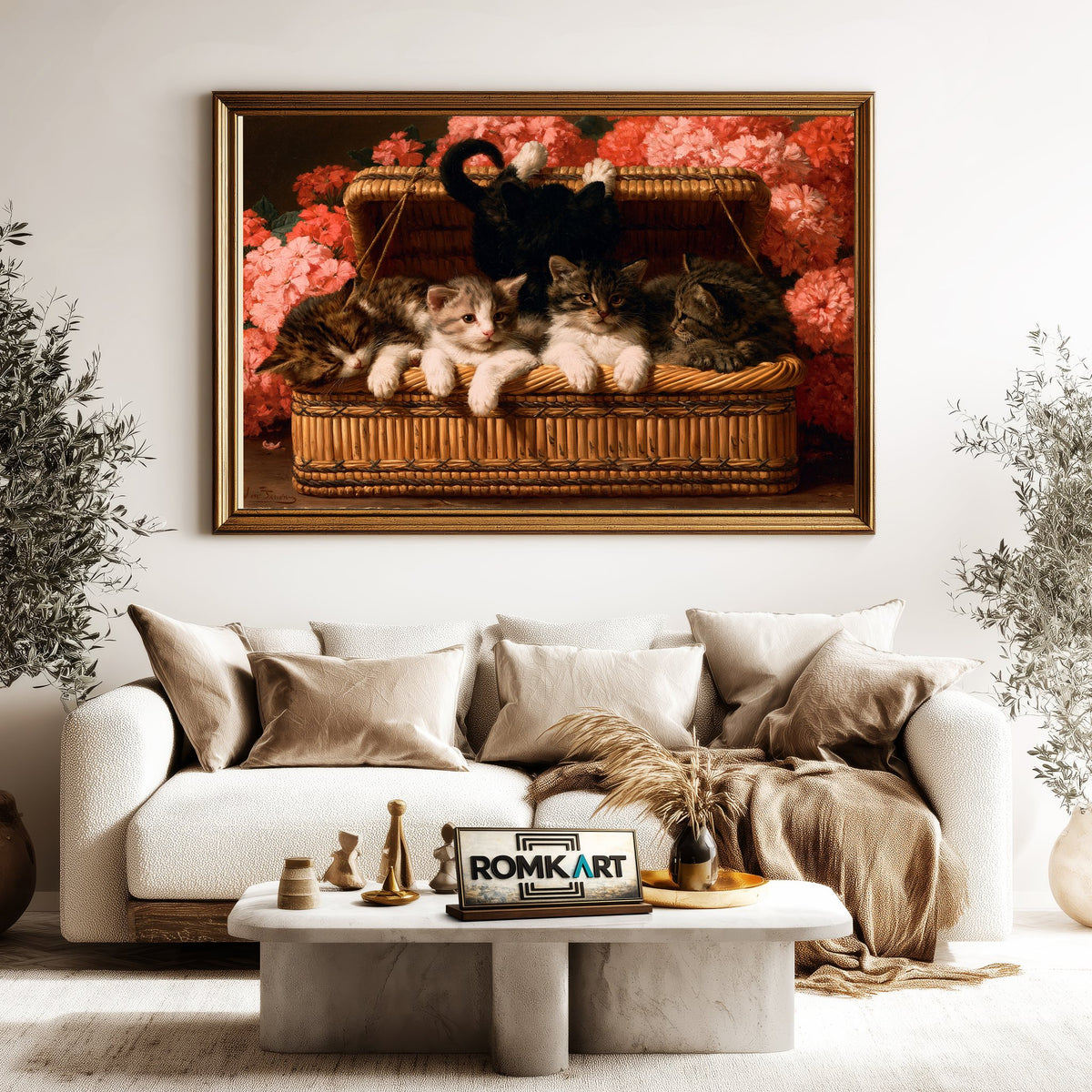 Basket Of Cats Oil Painting - image 5