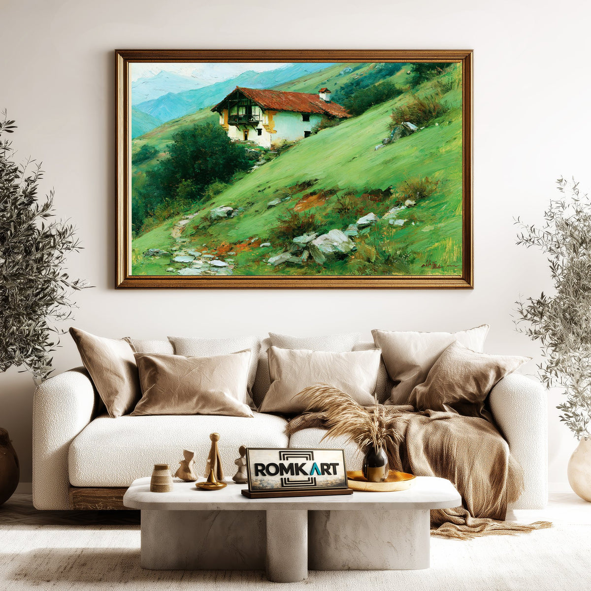 Basque House In The Hill Oil Painting - image 5