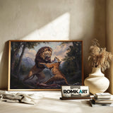 Battle of Lion and Tiger Historical Oil Painting - image 6