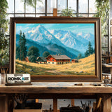 Bavarian Alpine Countryside Oil Painting - image 2