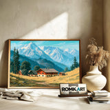 Bavarian Alpine Countryside Oil Painting - image 6