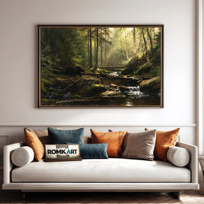 Bear Forest Stream Oil Painting - image 4