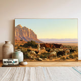 Bedouin Encampment In A Vast Desert Landscape Oil Painting - image 3