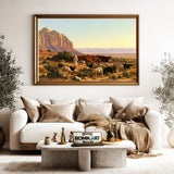 Bedouin Encampment In A Vast Desert Landscape Oil Painting - image 5