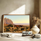Bedouin Encampment In A Vast Desert Landscape Oil Painting - image 6