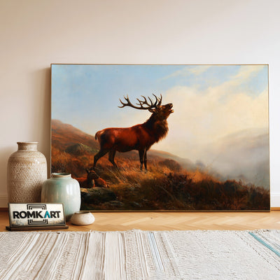 Bellowing Stag Oil Painting - image 3