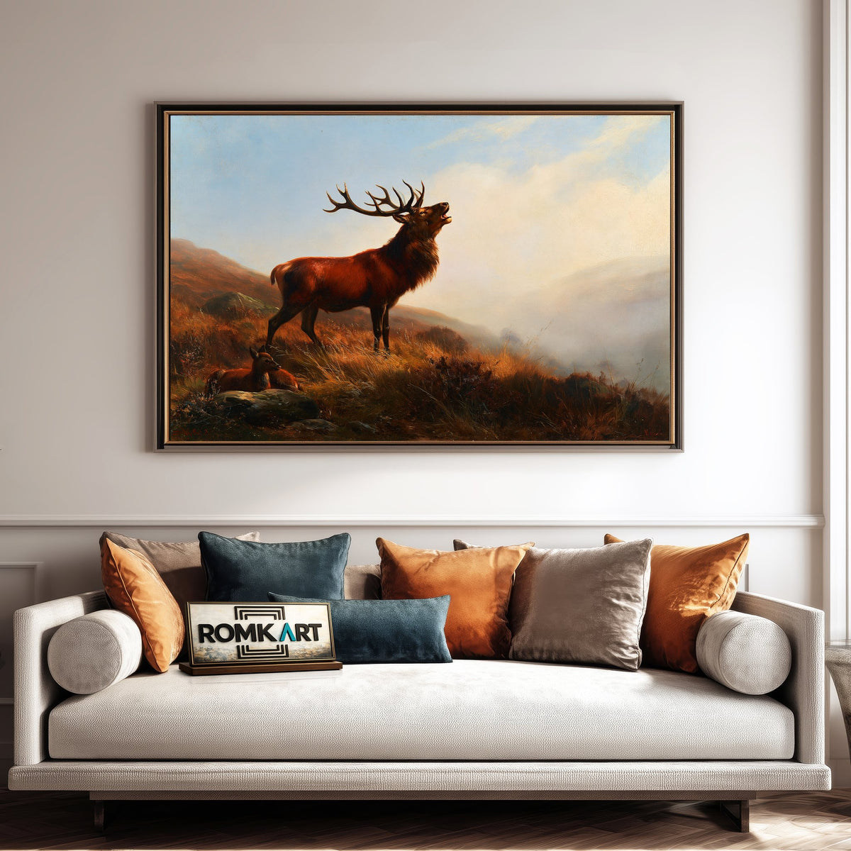 Bellowing Stag Oil Painting - image 4