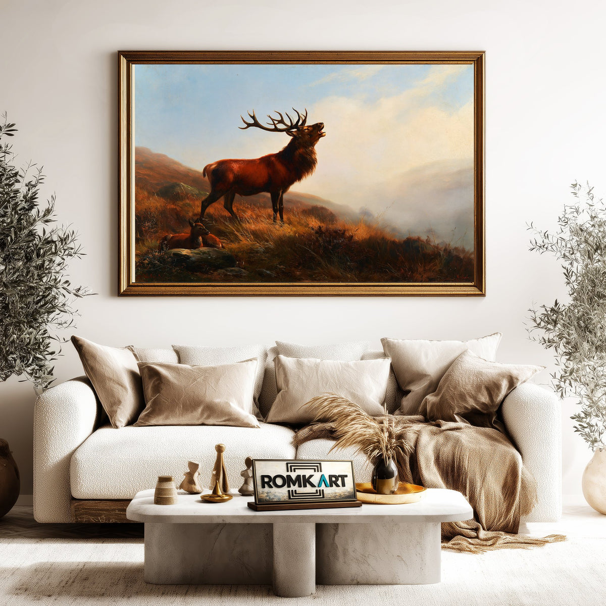 Bellowing Stag Oil Painting - image 5
