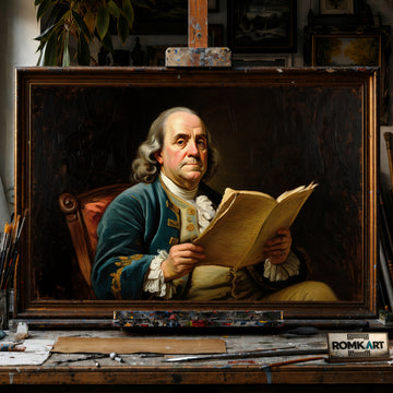 Benjamin Franklin President hand-painted oil painting on canvas