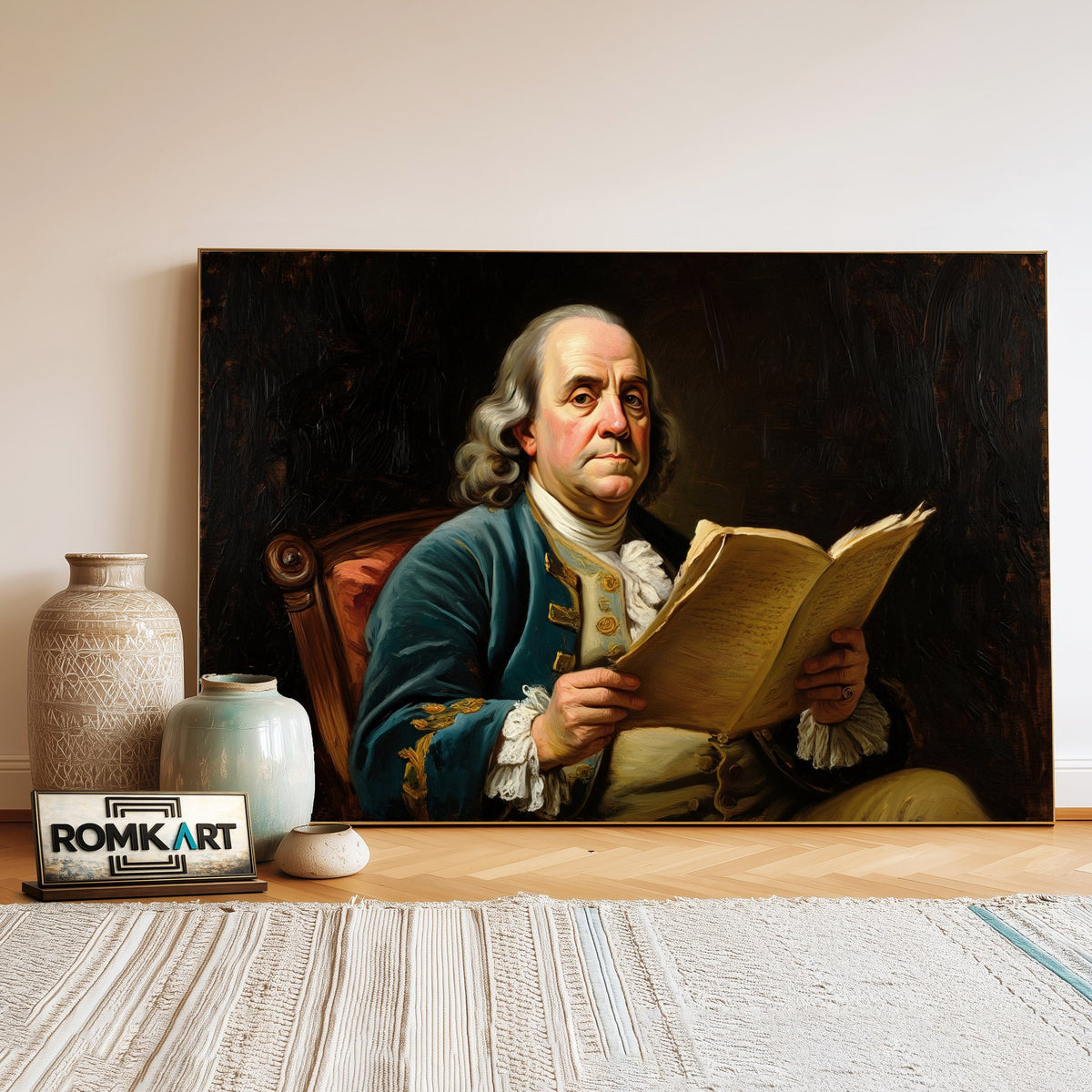 Benjamin Franklin President Presidential Portrait Oil Painting - image 3